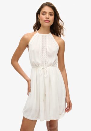 Ibiza Mini-jurk met Halternek Wit Grootte: 44