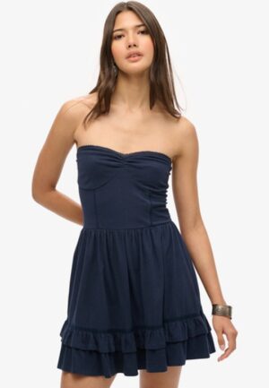 50s Bandeaumini-jurk met Kant Blauw Grootte: 40