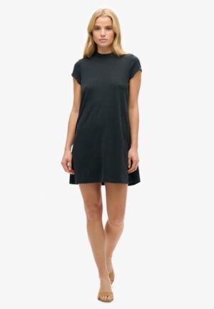 A-lijn Mini-jurk met Korte Mouwen Zwart Grootte: 36