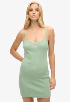 S-jurk met Logo en Bandjes Groen Grootte: 38