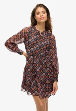 Gelaagde Mini-jurk met Lange Mouwen Roze Grootte: 38