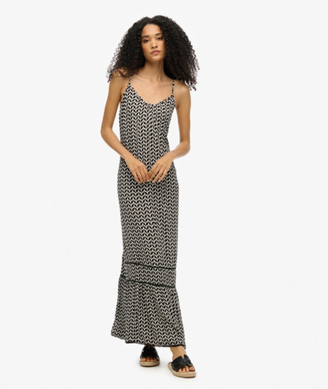 Cami Maxi-jurk Zwart Grootte: 42