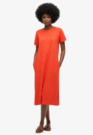 Midi T-shirtjurk Orange Grootte: 36