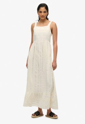 Statement Gelaagde Maxi-jurk White Grootte: 36