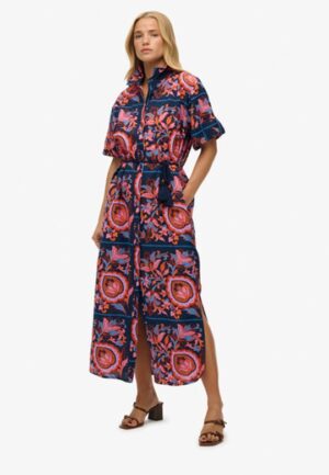 Linnen Maxi Overhemdjurk Multi Grootte: 36