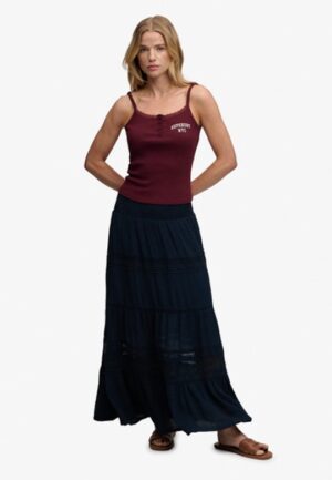 Ibiza Maxi Rok Blauw Grootte: 44